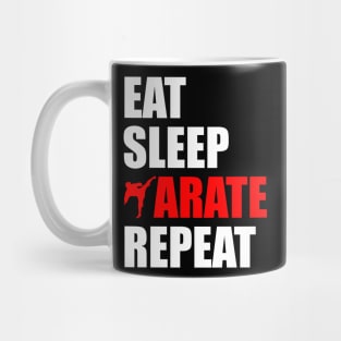 eat sleep karate repeat Mug